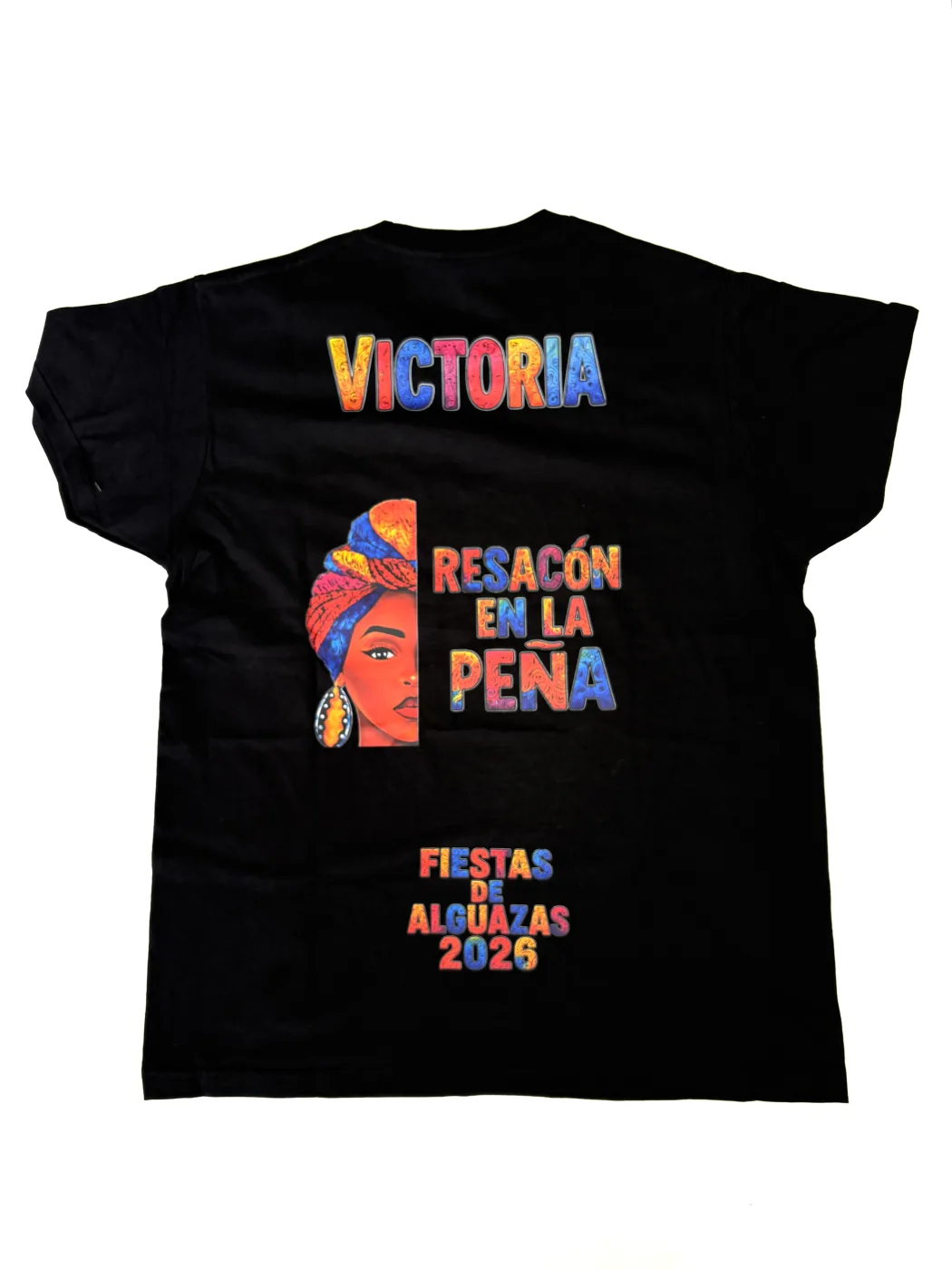 Camiseta negra personalizada a todo color por VL Rotulaciones